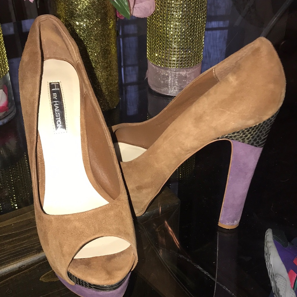 Suede Brown and Purple Peeptoe!